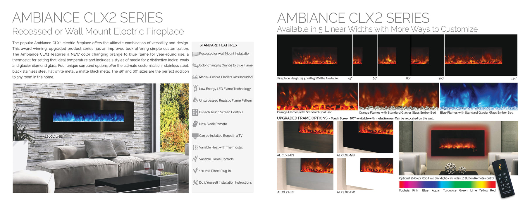 Modern Flames Ambiance CLX2 60" Electric Fireplace