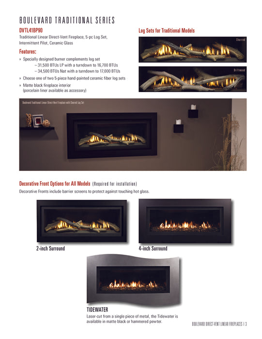 Empire 60" Boulevard Direct Vent Linear Contemporary Gas Fireplace