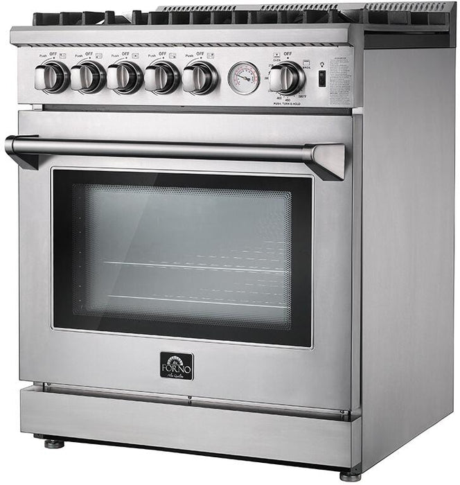 Forno 30″ Lseo Gas Burner / Gas Oven in Stainless Steel 5 Italian Burners, FFSGS6275-30