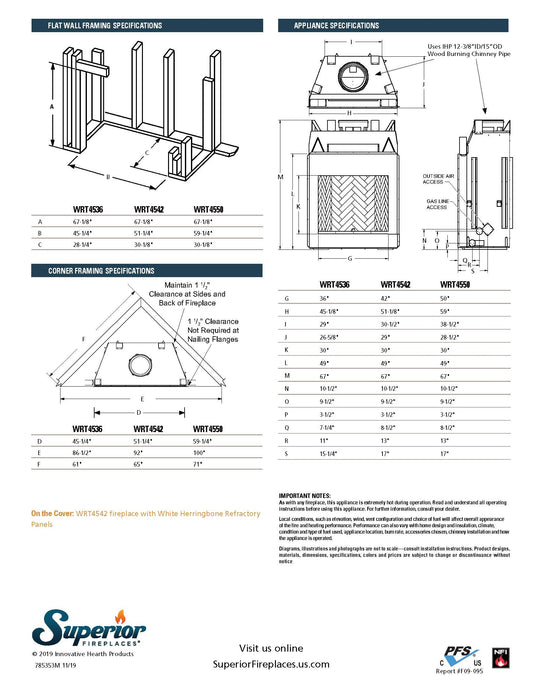 Superior WRT4536 Wood Burning Fireplace