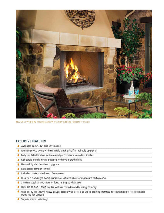 Superior WRE4536 Wood Burning Outdoor Fireplace