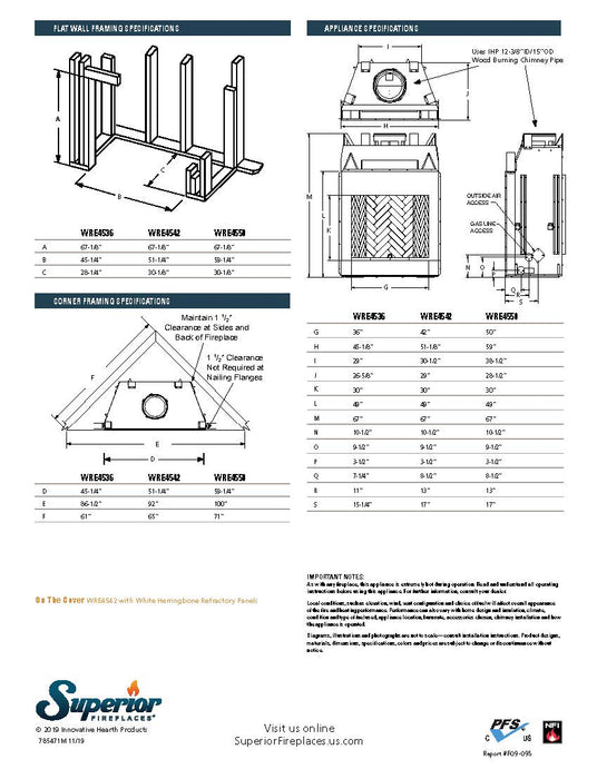 Superior WRE4536 Wood Burning Outdoor Fireplace