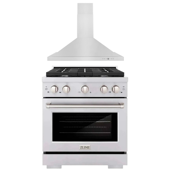 ZLINE Appliance Package - 30 in. Gas Range and 30 in. Range Hood, 2KP-SGRRH30