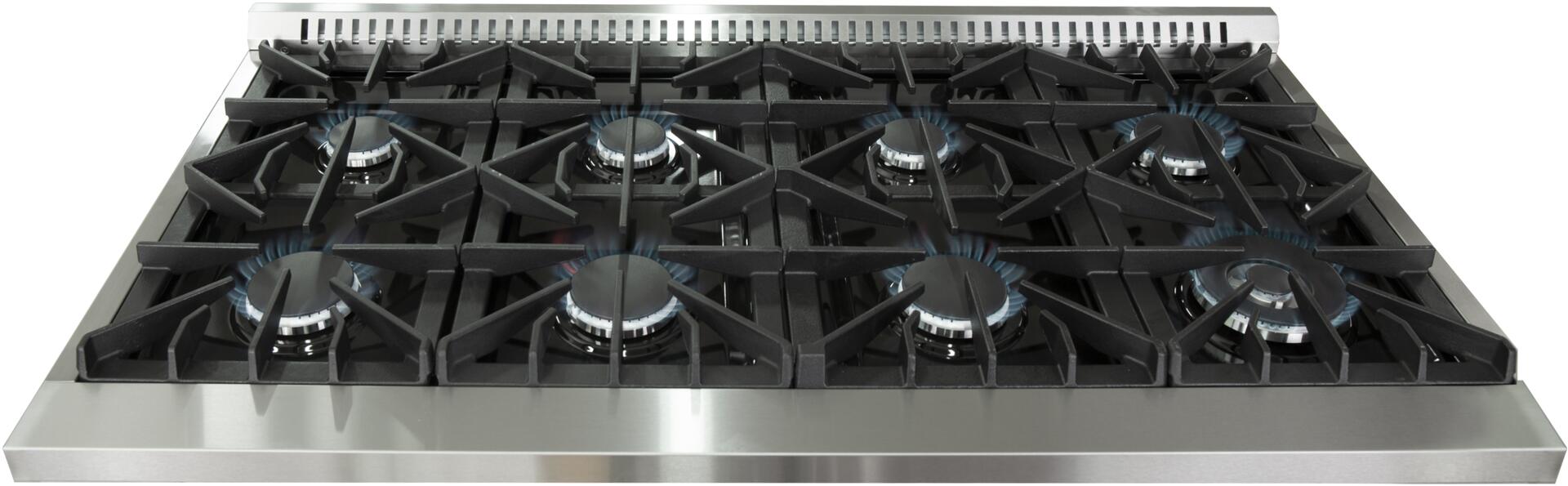 Forno 48 Inch Galiano Gas Burner and Electric Oven Range in Stainless Steel with 8 Italian Burners, FFSGS6156-48