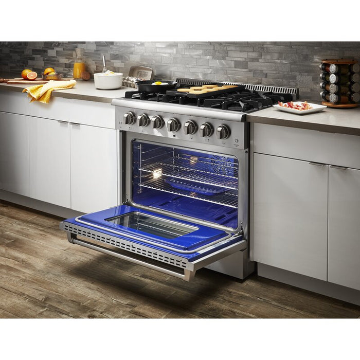 Thor Kitchen 36" Professional Dual Fuel Range in Stainless Steel, HRD3606U