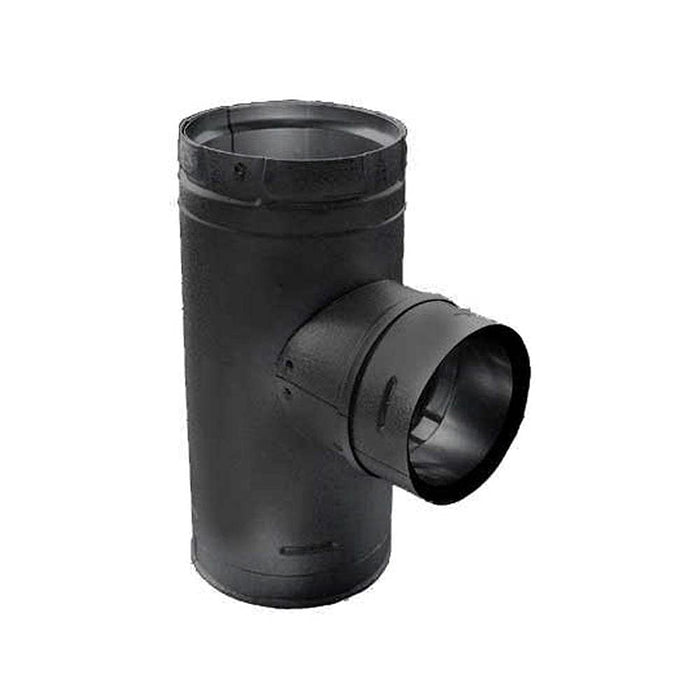 Majestic PelletVent Pro DV-3PVP-TADX4B1 3" - 4" Black Increaser Adapter Tee With Clean-Out Tee Cap