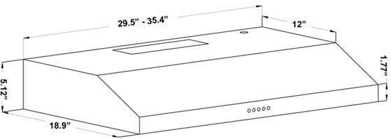 ZLINE 30" Ducted Under Cabinet Range Hood in Stainless Steel with Hardwired Power, 617-30