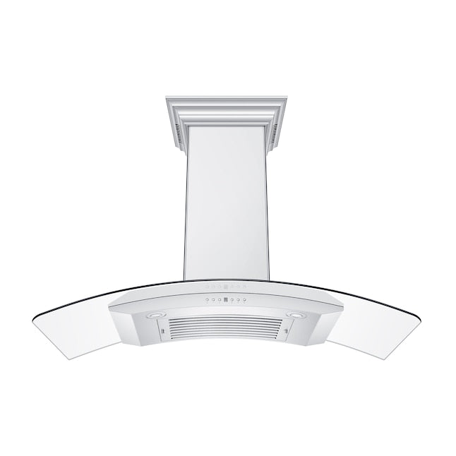 ZLINE 48" Ducted Wall Mount Range Hood in Stainless Steel & Glass with CrownSound®  Built-in Bluetooth Speakers, KN4CRN-BT-48