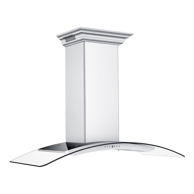 ZLINE 48" Ducted Wall Mount Range Hood in Stainless Steel & Glass with CrownSound®  Built-in Bluetooth Speakers, KN4CRN-BT-48