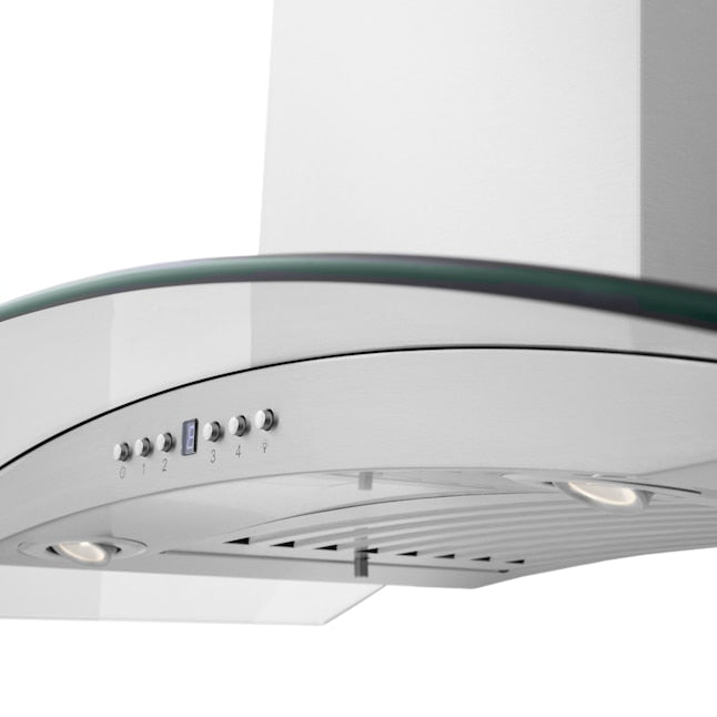 ZLINE 48" Ducted Wall Mount Range Hood in Stainless Steel & Glass with CrownSound®  Built-in Bluetooth Speakers, KN4CRN-BT-48