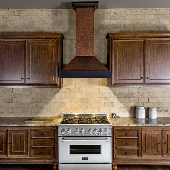 ZLINE 48" Designer Series Wall Mount Range Hood in Hand-Hammered Copper, 655-HBXXX-48