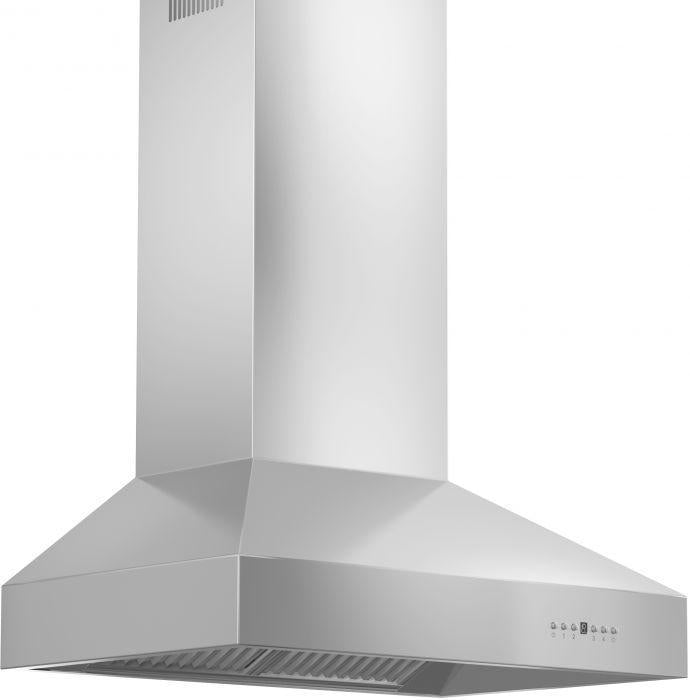 ZLINE 30" Professional Convertible Vent Wall Mount Range Hood in Stainless Steel with Crown Molding, 667CRN-30