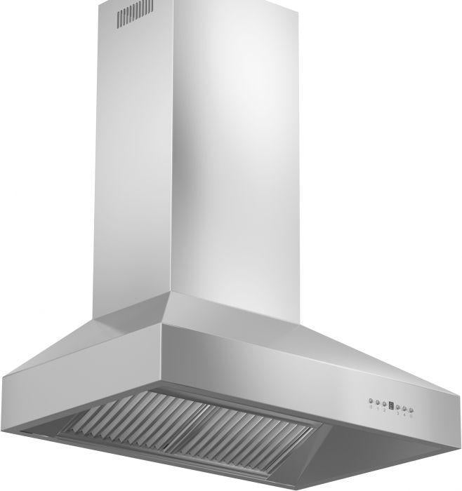 ZLINE 30" Professional Convertible Vent Wall Mount Range Hood in Stainless Steel with Crown Molding, 667CRN-30