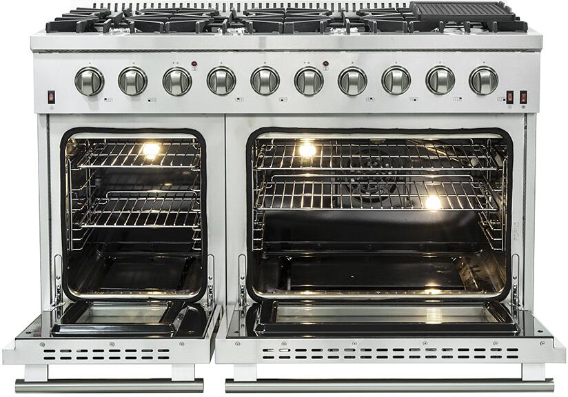 Forno 48" Freestanding Gas Range with 8 Sealed Burners in Stainless Steel, FFSGS6244-48