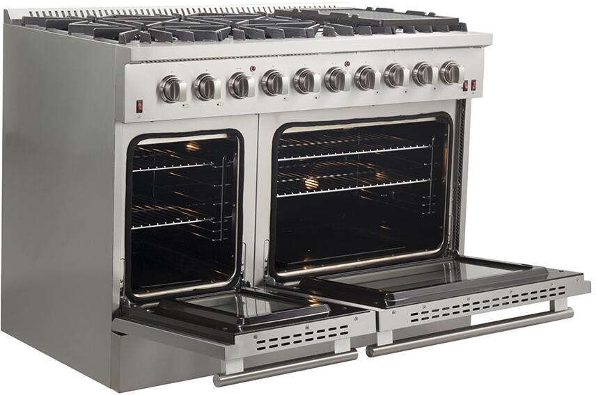 Forno Appliance Package - 48" Gas Burner, Electric Oven Range and 60" Refrigerator, AP-FFSGS6244-48-23