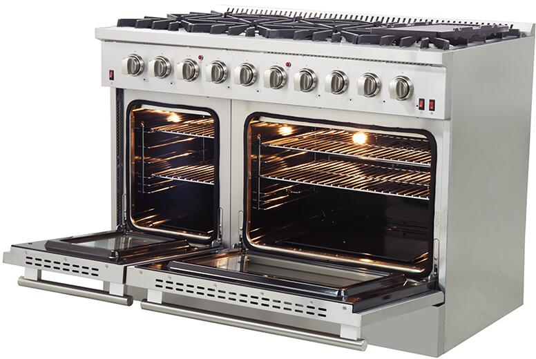 Forno 48" Freestanding Gas Range with 8 Sealed Burners in Stainless Steel, FFSGS6244-48