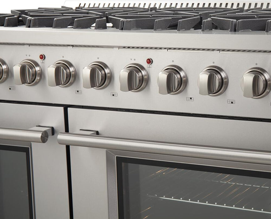 Forno 48" Freestanding Gas Range with 8 Sealed Burners in Stainless Steel, FFSGS6244-48