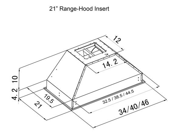 ZLINE 34" Outdoor Range Hood Insert in Stainless Steel, 721-304-34 (Out of Stock)