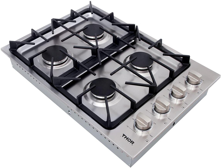 Thor Kitchen 30" Drop-in Gas Cooktop in Stainless Steel, TGC3001LP