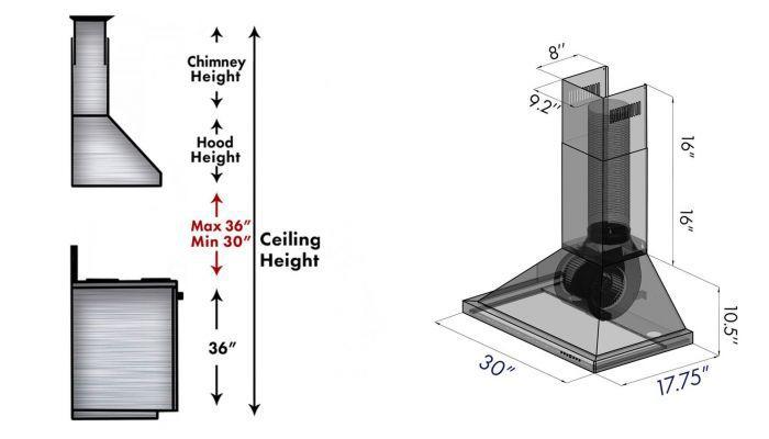 ZLINE 30" Convertible Wall Mount Range Hood in Outdoor Approved Stainless Steel, KB-304-30