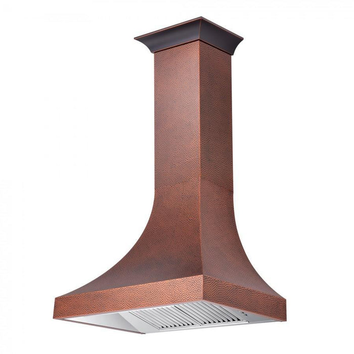 ZLINE 36" Designer Series Wall Mount Range Hood in Hand-Hammered Copper Finish, 8632H-36