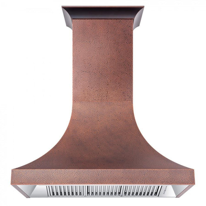 ZLINE 48" Designer Series Hand-Hammered Copper Finish Wall Range Hood, 8632H-48