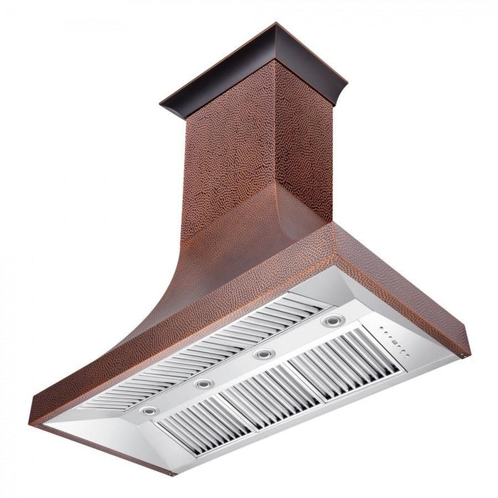 ZLINE 48" Designer Series Hand-Hammered Copper Finish Wall Range Hood, 8632H-48