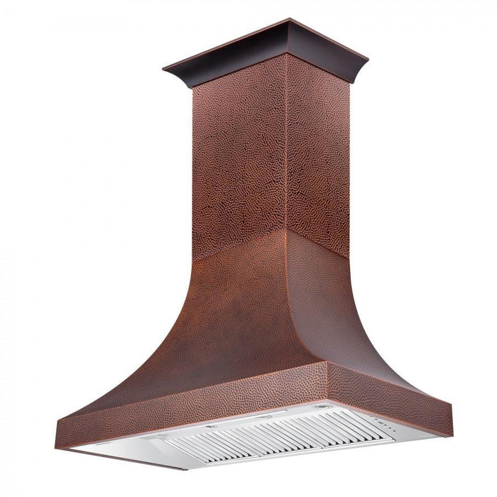 ZLINE 48" Designer Series Hand-Hammered Copper Finish Wall Range Hood, 8632H-48