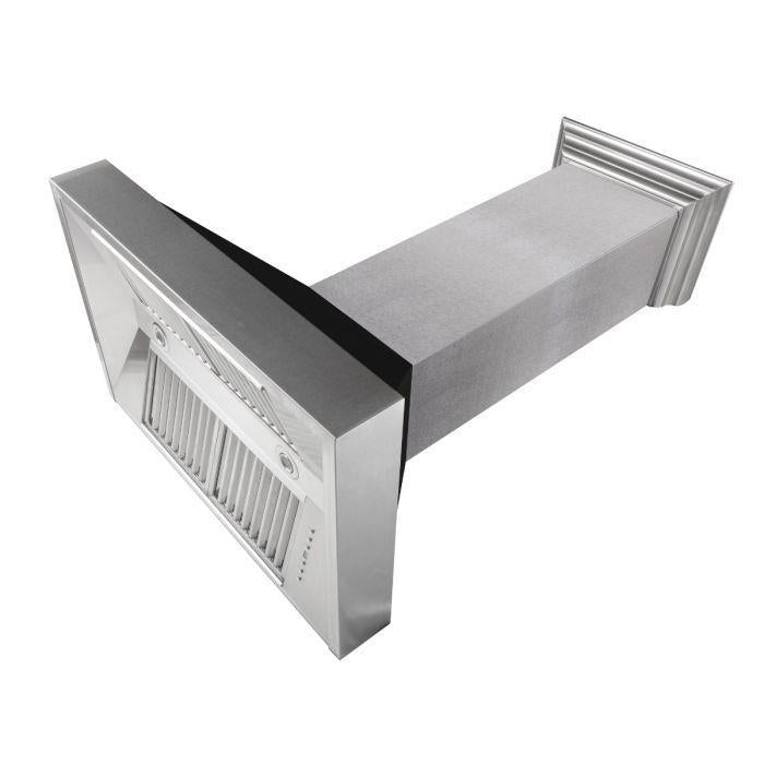 ZLINE 30" Ducted Wall Mount Range Hood in DuraSnow® Stainless Steel with Black Matte Shell, 8654BLM-30