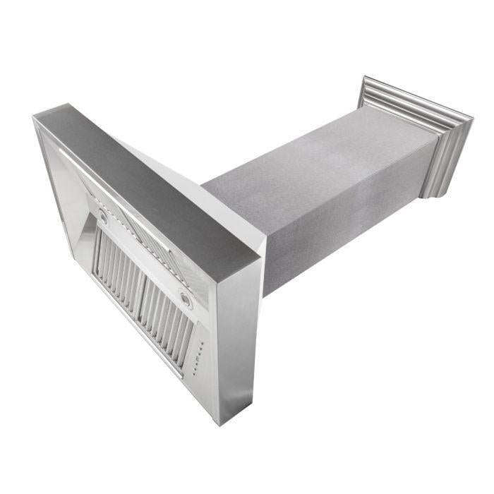 ZLINE 30" Wall Mount Range Hood in DuraSnow® Stainless Steel with White Matte Shell, 8654WM-30