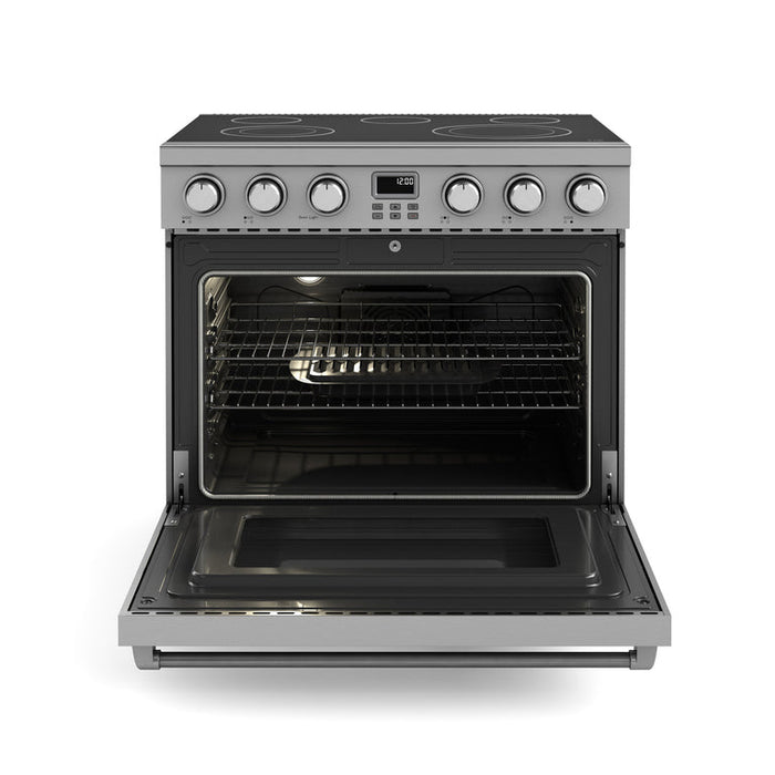 Thor Kitchen Appliance Package - 36" Electric Range, Range Hood, Microwave Drawer, AP-ARE36-C-4