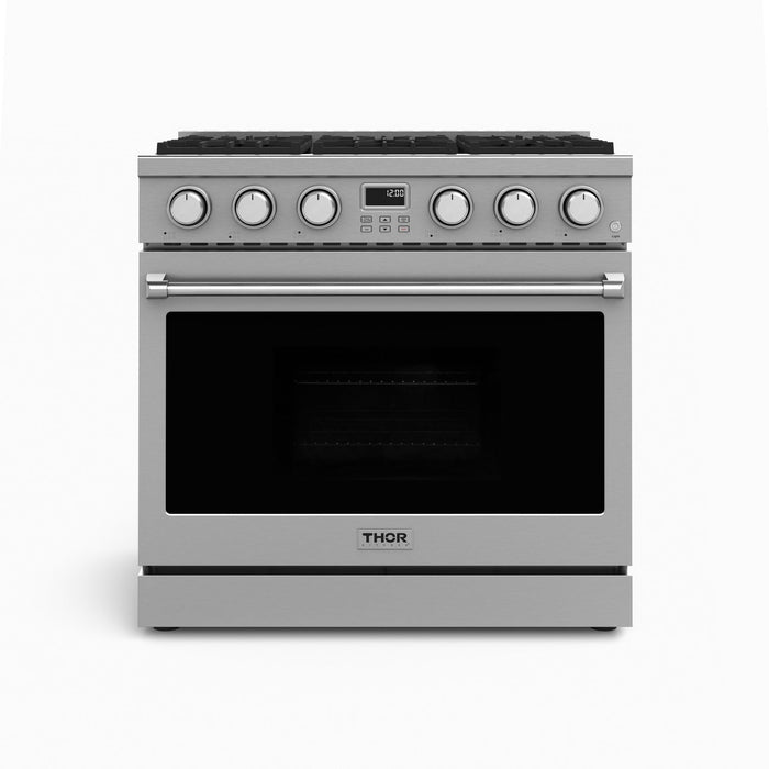 Thor Kitchen 36" Contemporary Propane Gas Range in Stainless Steel, ARG36LP