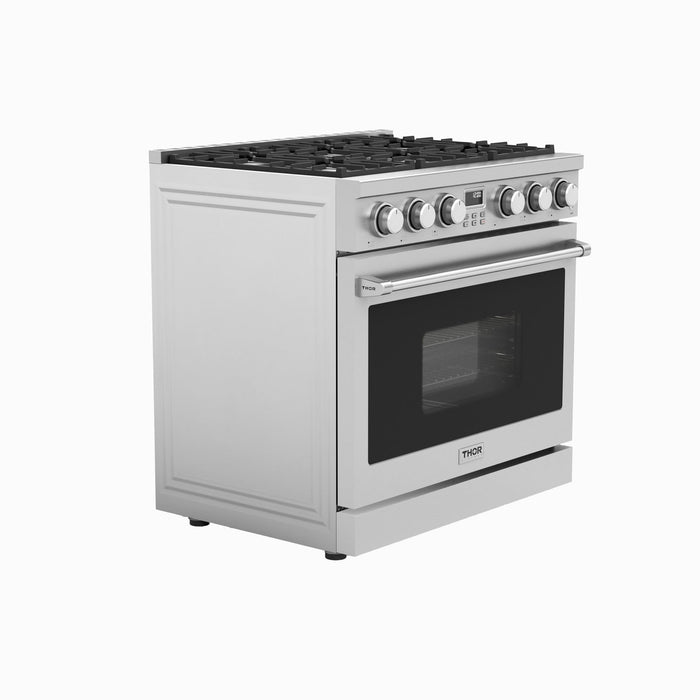 Thor Kitchen 36" Contemporary Propane Gas Range in Stainless Steel, ARG36LP