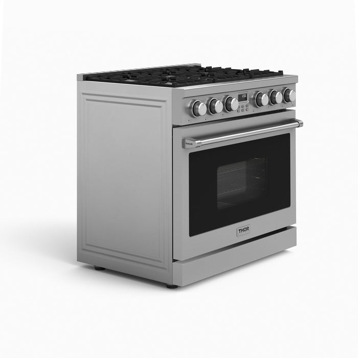 Thor Kitchen 36" Contemporary Propane Gas Range in Stainless Steel, ARG36LP