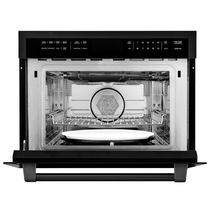 ZLINE Appliance Package - 24" Microwave Oven and 30" Wall Oven, 2KP-MW24-AWS30BS