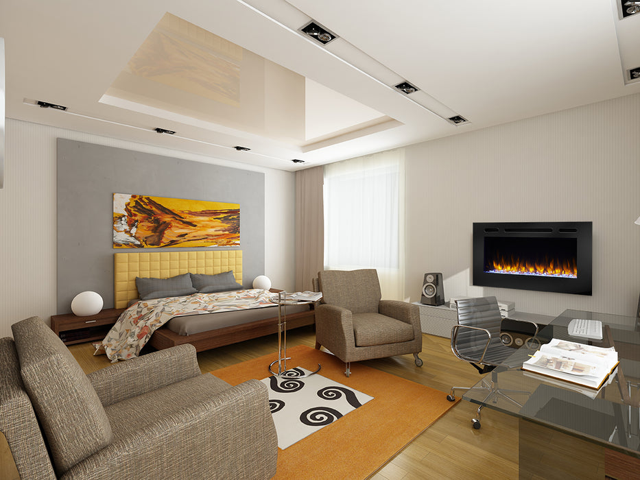 SimpliFire Allusion 40" Linear Electric Recessed Fireplace