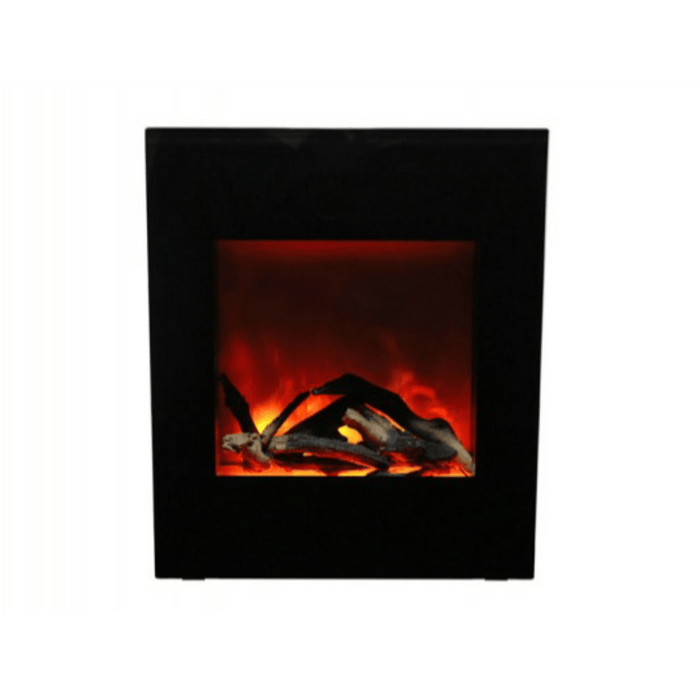 Amantii 24" Zero Clearance Electric Fireplace with Black Glass Surround and Log Set