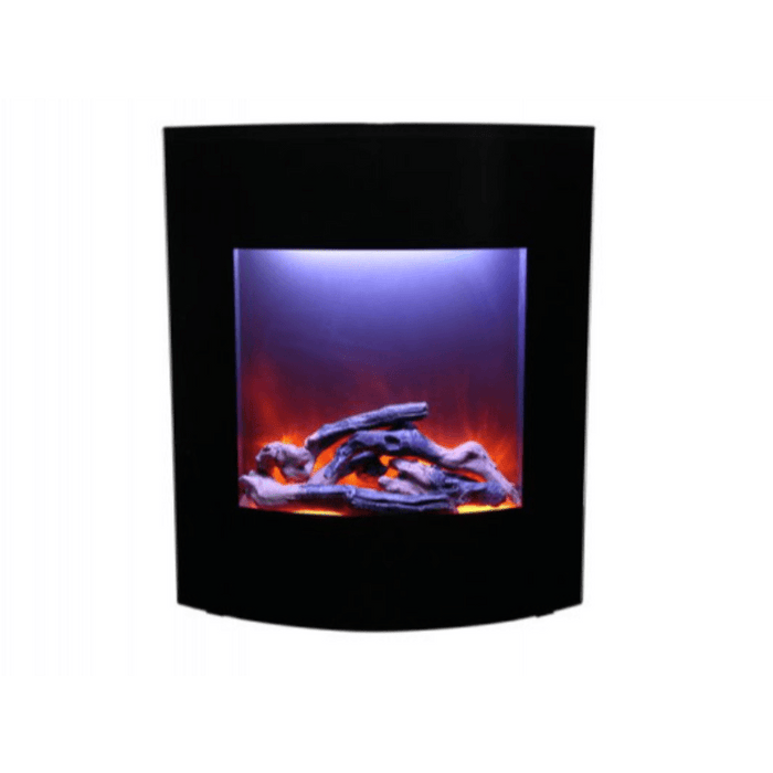 Amantii 24" Zero Clearance Electric Fireplace with Black Glass Surround and Log Set