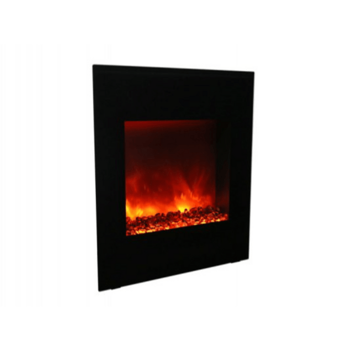 Amantii 24" Zero Clearance Electric Fireplace with Black Glass Surround and Log Set