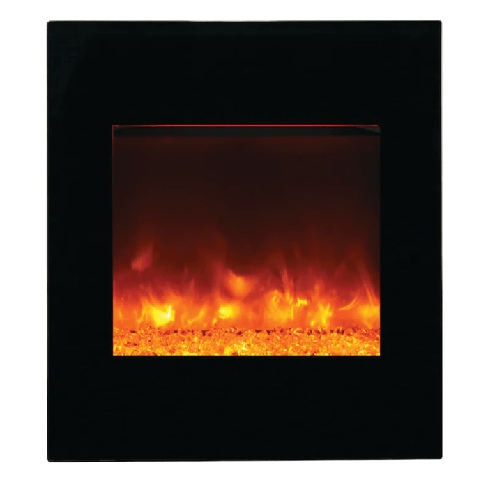 Amantii 24" Zero Clearance Electric Fireplace with Black Glass Surround and Log Set