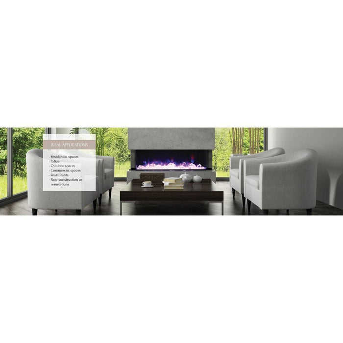 Amantii Tru-View XL Deep 72" Built-In Three Sided Electric Fireplace