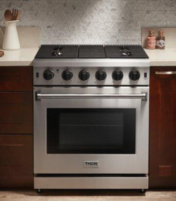 Thor Kitchen Appliance Package - 30 in. Propane Gas Range, Range Hood, Microwave Drawer, AP-LRG3001ULP-5