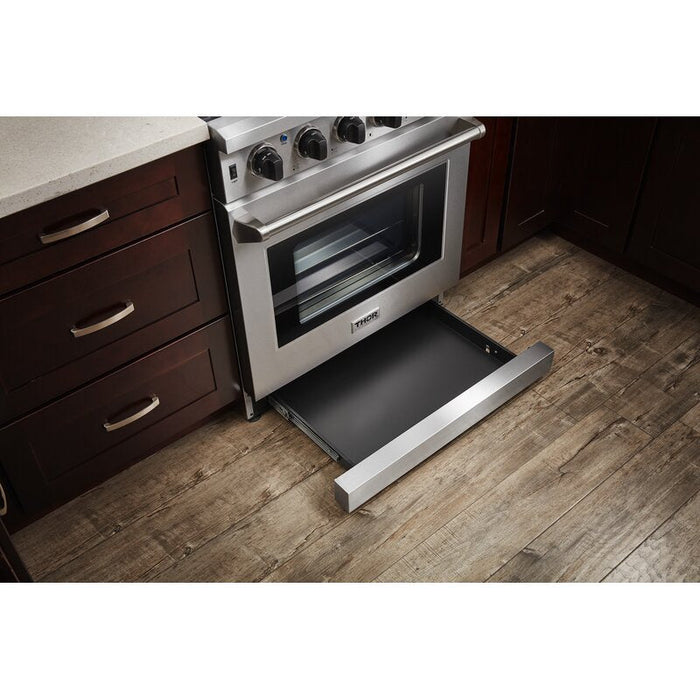 Thor Kitchen Appliance Bundle - 30"Professional Natural Gas Range & Range Hood, AB-LRG3001U