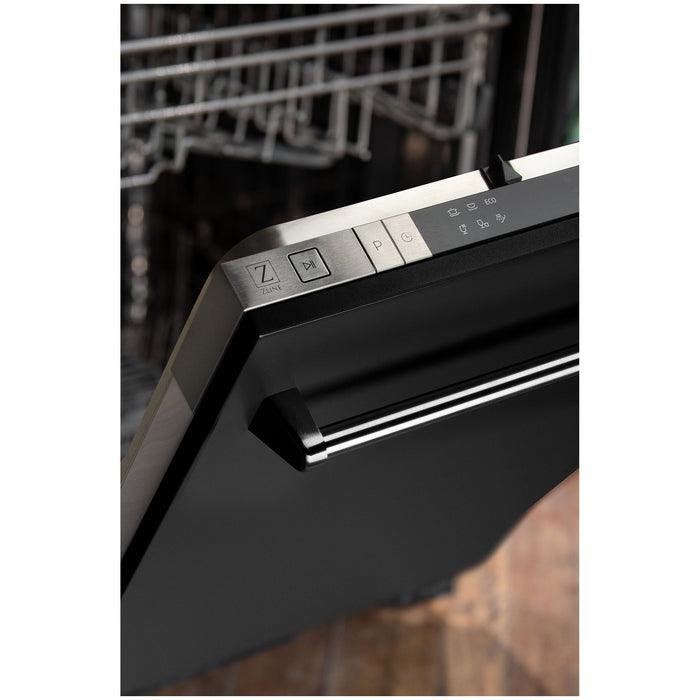 ZLINE 18" Classic Top Control Dishwasher in Black Matte Stainless Steel, DW-BLM-18