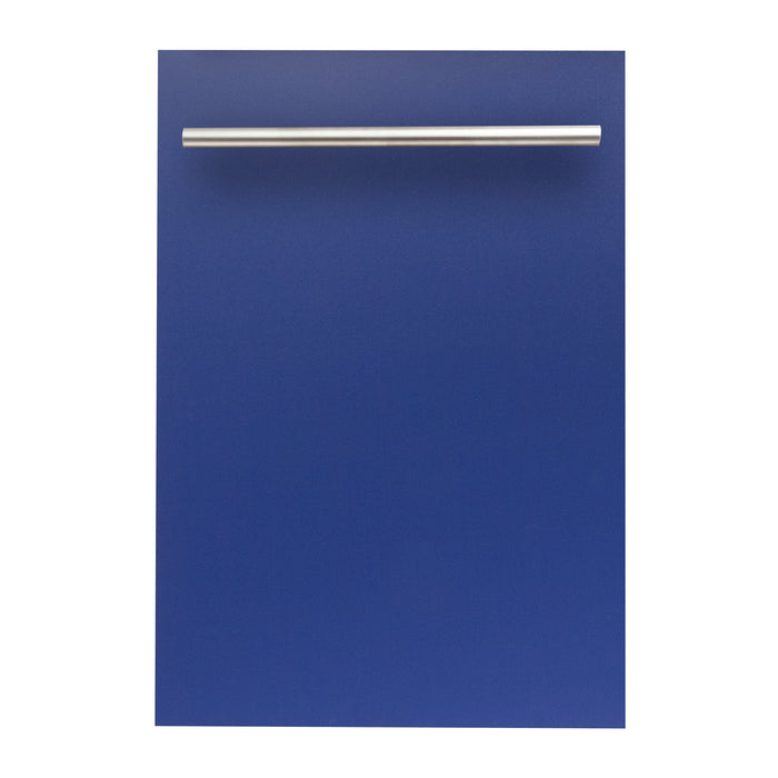 ZLINE 18" Classic Top Control Dishwasher in Blue Matte with Modern Handle, DW-BM-H-18