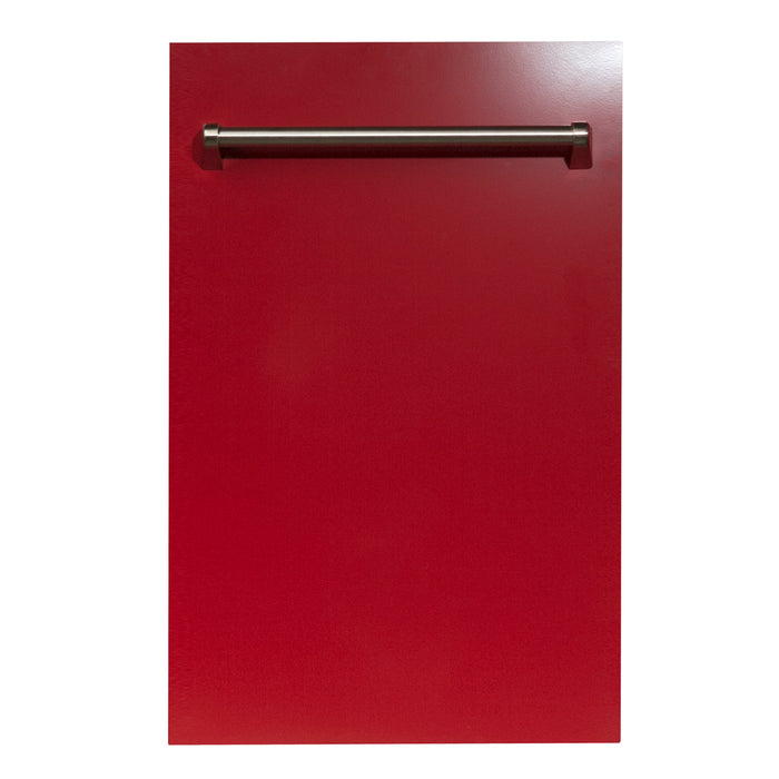 ZLINE 18 " Classic Top Control Dishwasher in Red Gloss Stainless Steel with Traditional Style Handle, DW-RG-18