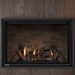 DelRay Square 46” fireplace with customizable log sets and burner media.