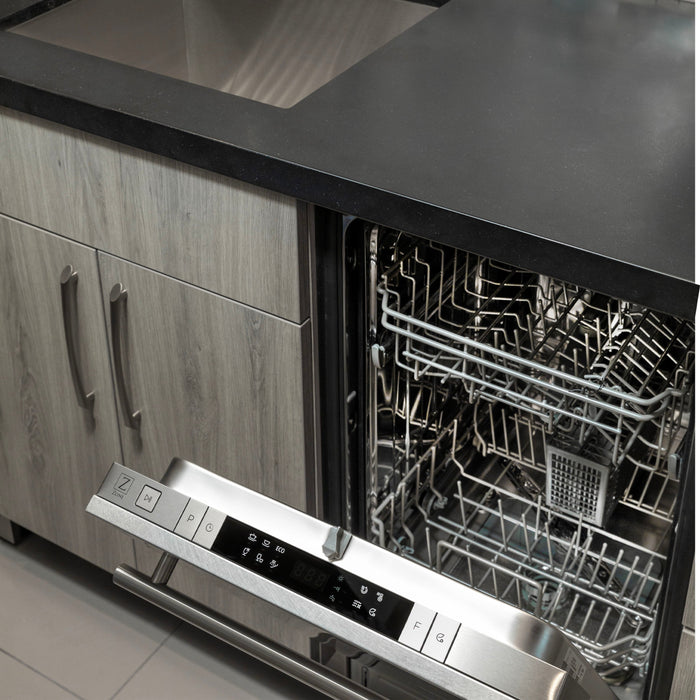 ZLINE 24" Euro Style Top Control Dishwasher in DuraSnow® Stainless Steel with Modern Style Handle, DW-SN-24