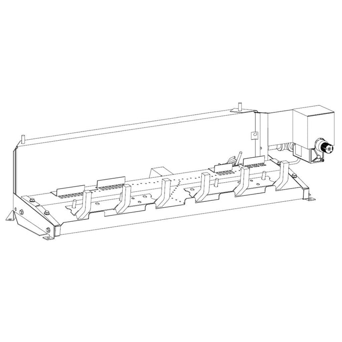 Empire 18"/24"/30" Vented Slope Glaze Burner Millivolt with On/Off Switch (Burner Only)