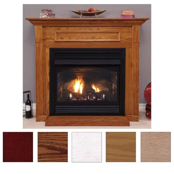 Empire Wooden Mantel Cabinet with Base for 36" Fireplaces and Fireboxes